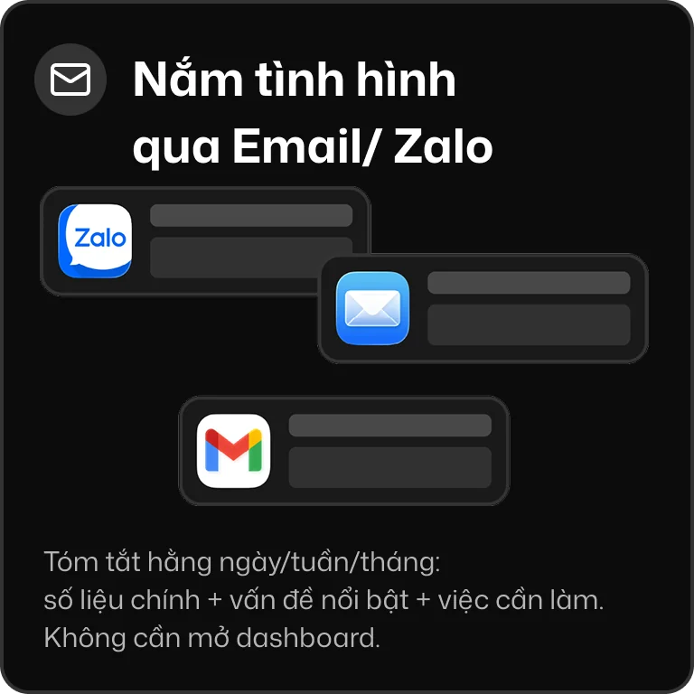 Nắm tình hình qua Email/Zalo