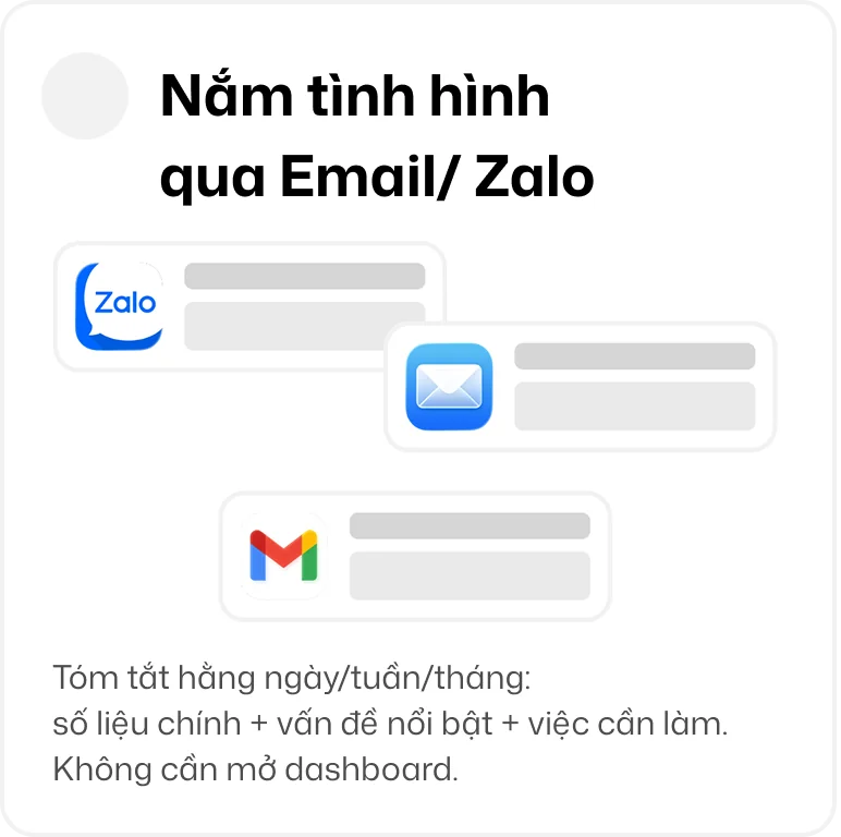 Nắm tình hình qua Email/Zalo